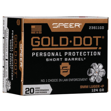 Gold Dot 23611GD Personal Protection 9mm + P 124 GR JHP 20 Rounds