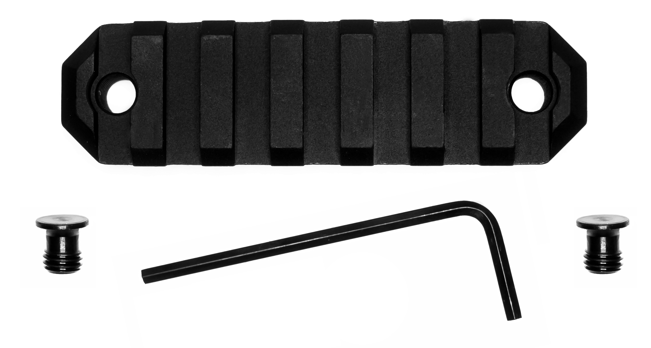 Grovtec Rail Section Keymod - 3" 7 Slot Aluminum Black