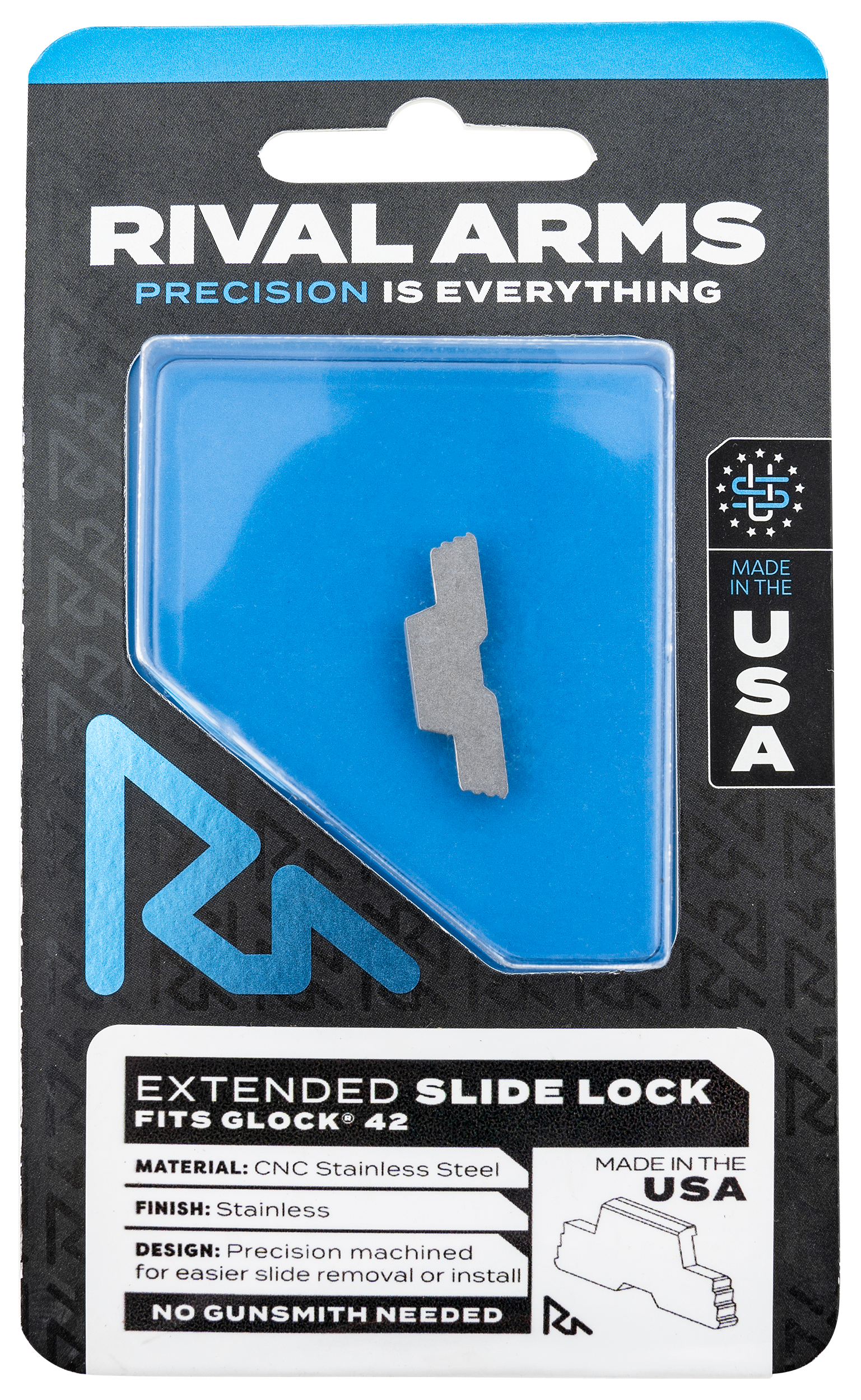 Rival Arms Slide Lock, Rival Ra-ra80g004d Slide Lck Ext Glk 42 Ss