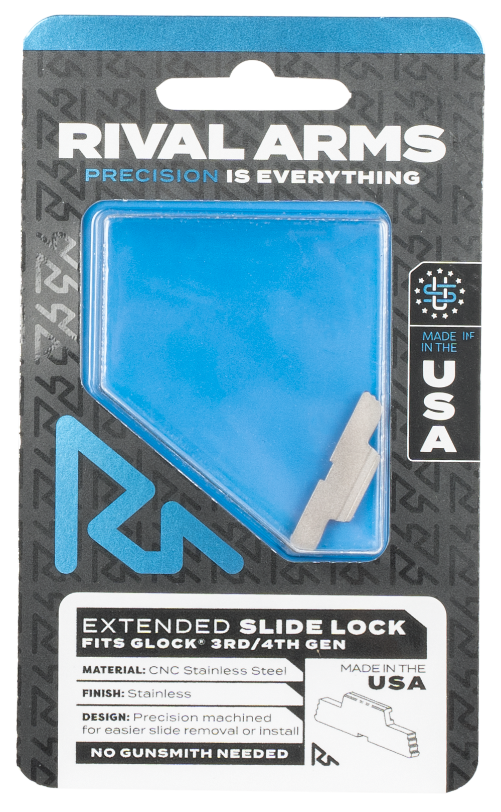 Rival Arms Slide Lock, Rival Ra80g001d Slide Lck Ext Glock Gen3/4 Ss