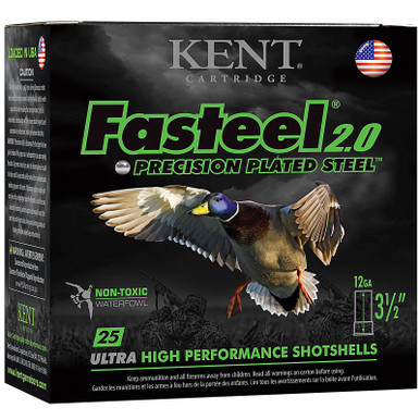 Kent Cartridge K1235FS422 Fasteel 2.0 12 Gauge 3.5" 1-1/2 oz 2 Shot 25 Rounds