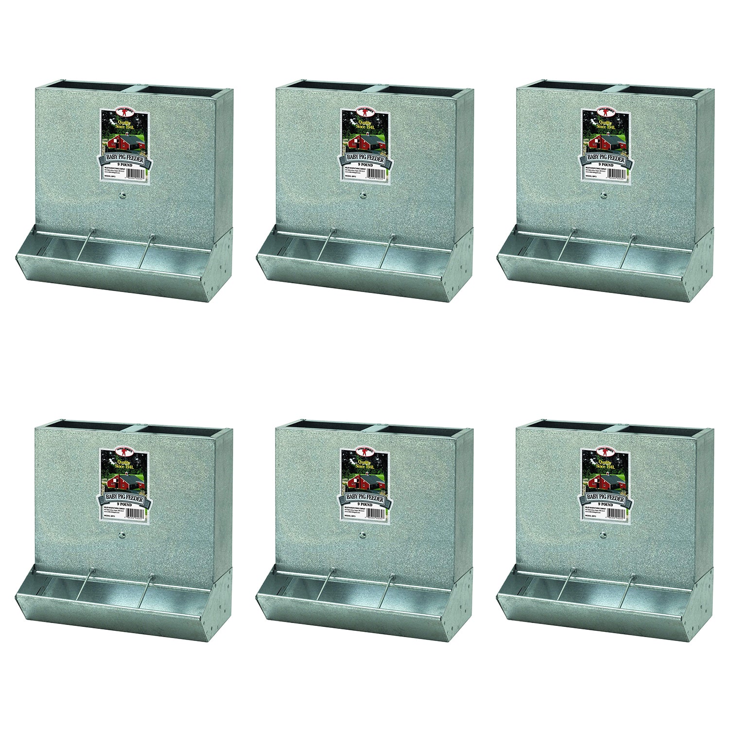 Little Giant BPF3 Mountable 3 Hole Baby Piglet Trough Feeder, 9 Pound (6 Pack)