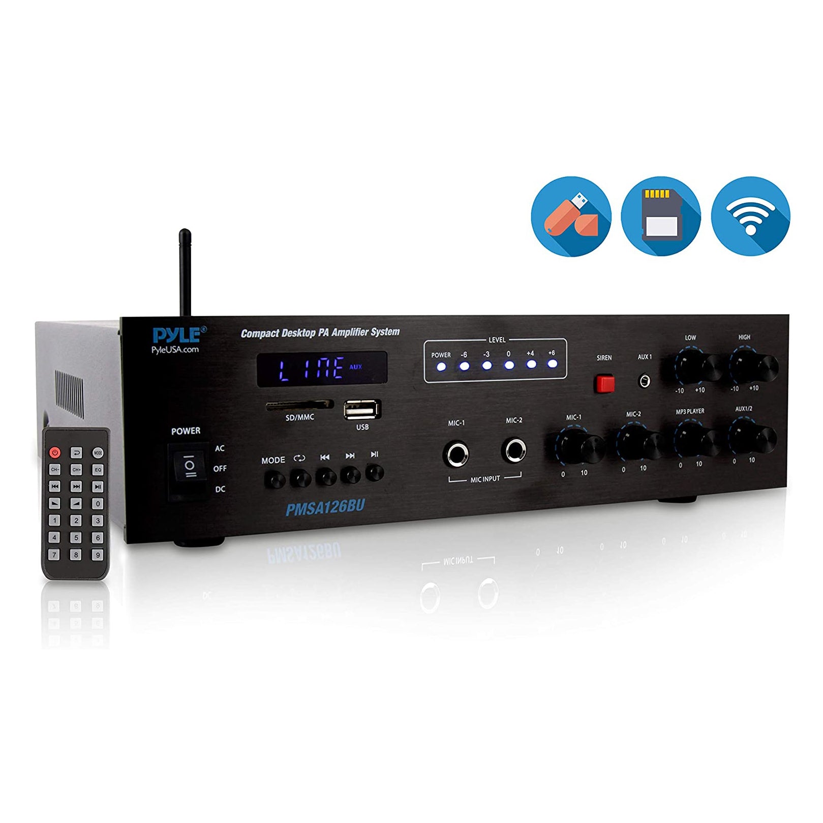 Pyle Bluetooth Compact PA Speaker & Microphone Receiver Address Amplifier System