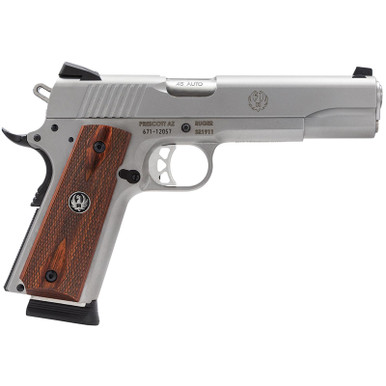 Ruger SR1911 45 ACP Novak Sights SS Wood Grips