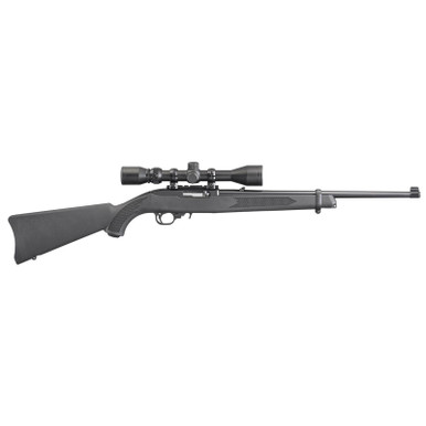 Ruger 10/22 Carbine 22LR 18.5" Barrel Satin Black Finish Weaver Scope and Case 10Rd Mag