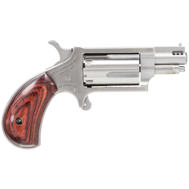 NAA Ported 22 Magnum 1.125" Barrel Rosewood Grip SS Finish 5 Shot