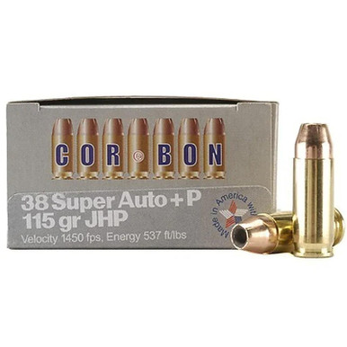 Cor-Bon Self Defense 38 Super+P 115GR JHP 20 Rounds