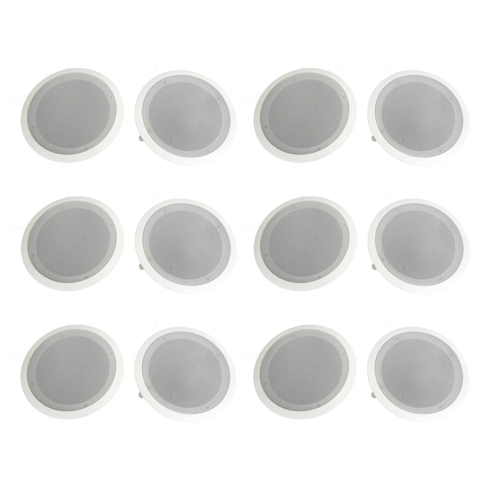 Pyle 8" 500W 2 Way In Wall/Ceiling Home Speakers System Audio Stereo, 12 Pack