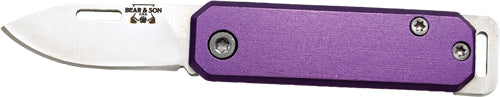 Bear & Son Slip Joint Folder - 1.5" Purple/ss Aluminum Handle