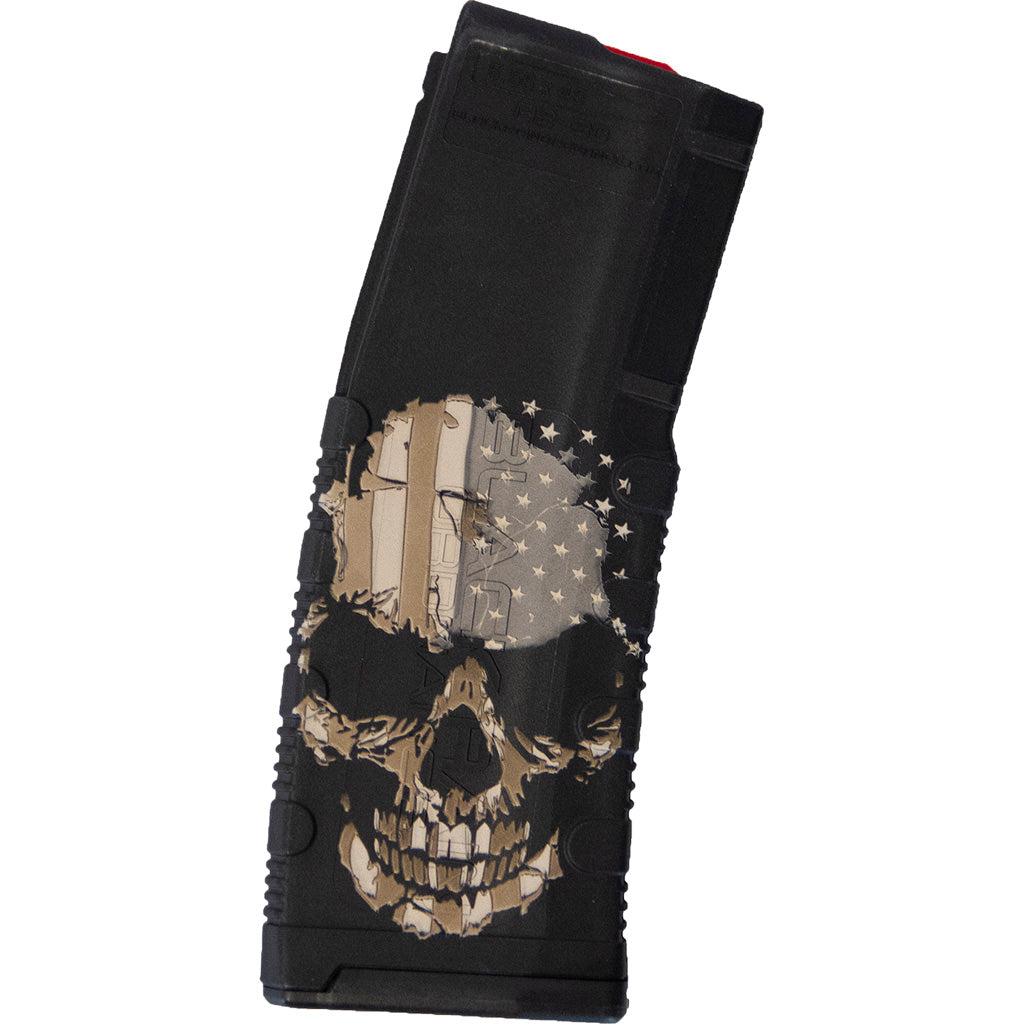 Black Rain Ordnance Lasered Ar15 Magazine Skull With Flag 30 Rd.