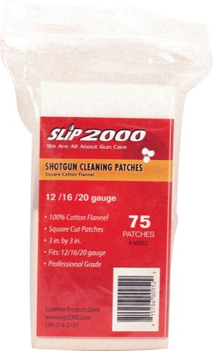 Slip 2000 Cleaning Patches 3" - Square .12/.16/.20ga 75-pack