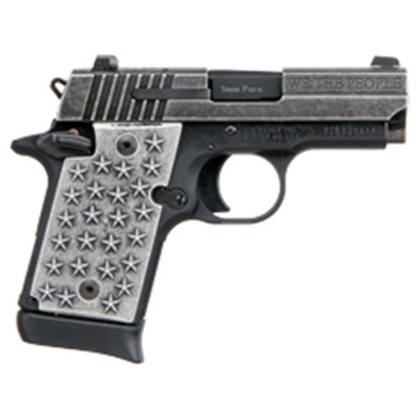Sig P938 Compact 9MM 3" Barrel We The People Engraved Slide Aluminum Grips 50 Stars 7Rd Mag, 9389WTP