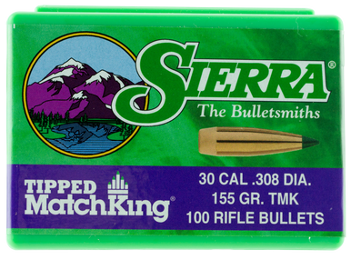 Sierra Tipped MatchKing 7755 .30 Cal 155 gr Poly Tipped Bullets-100cnt