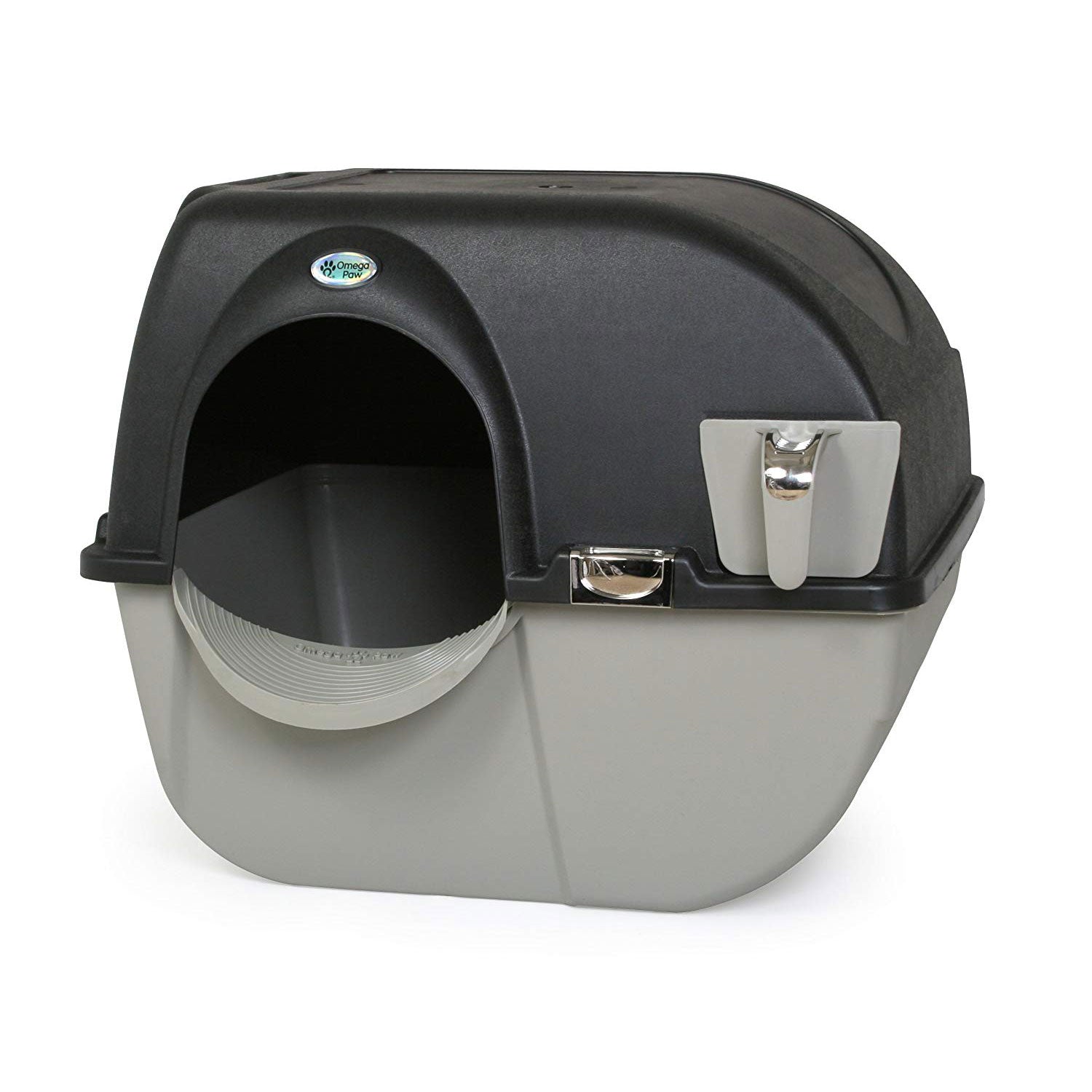 Omega Paw EL-RA20-1 Elite Roll 'N Clean Self Cleaning Litter Box, Large, Black