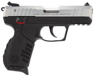Ruger SR22 Standard 22 Long Rifle (LR) Single/Double 3.5" 10+1 Black Polymer Grip Silver Aluminum Alloy Slide