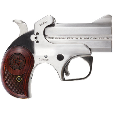 Bond Arms Texas Defender 410/45LC 3" 2rd Lam Rosewood Grip Satin SS