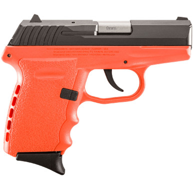 SCCY CPX-2 No Manual Safety 9mm 3" Barrel Carbon Black Slide Orange Frame 10rd Mag