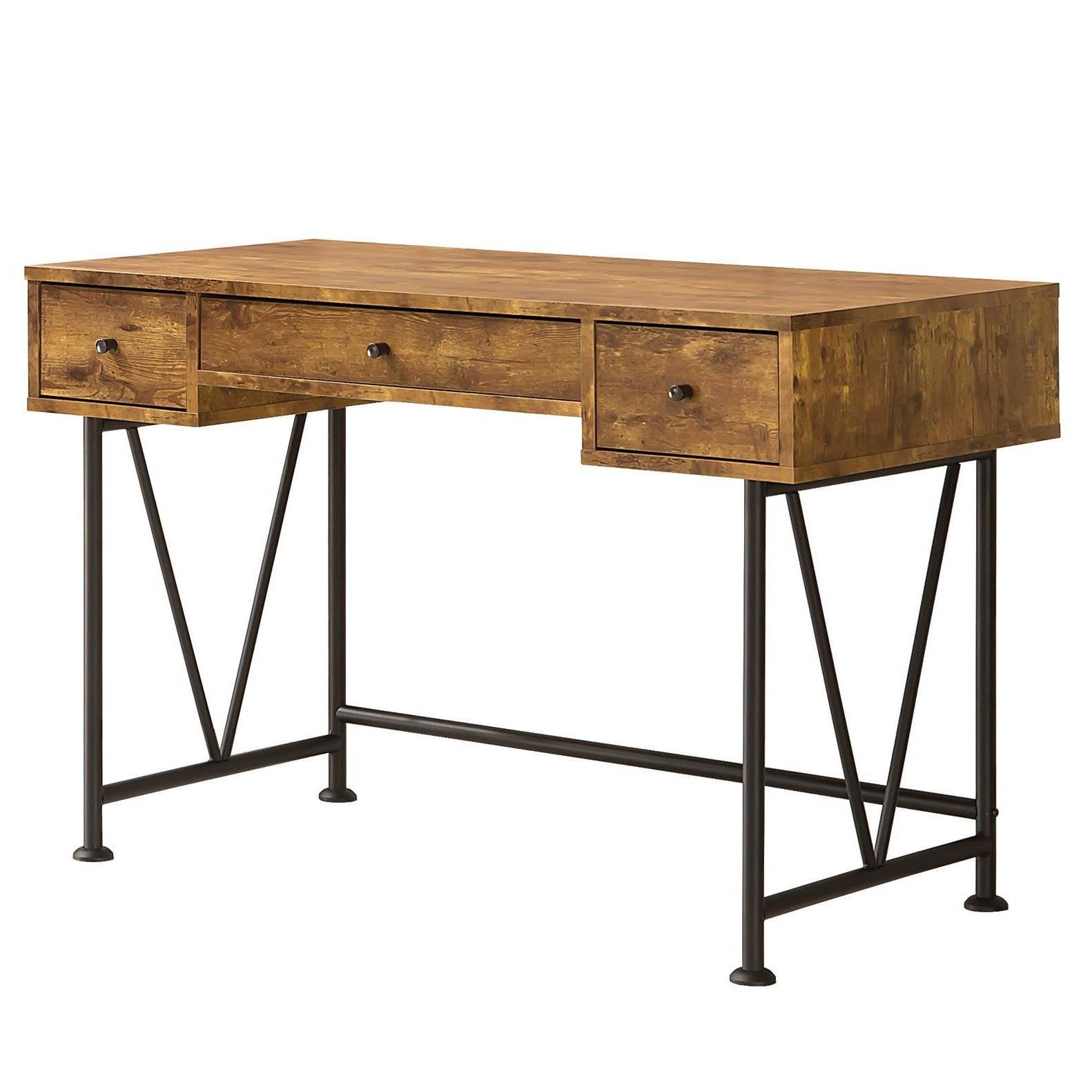 Coaster Home Furniture Barritt 3 Drawer Writing Desk, Antique Nutmeg (Open Box)