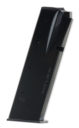 MEC-GAR MGBRHP15B Browning Hi-Power 9mm Luger 15Rnd Blued Steel Magazine