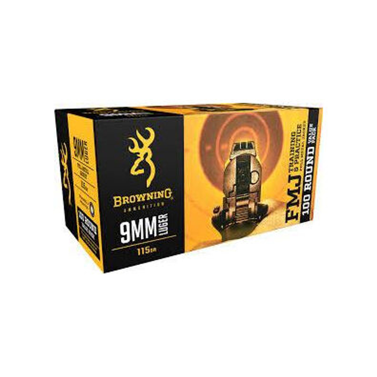 Browning 9mm 115 Grain FMJ Handgun Ammo (100)