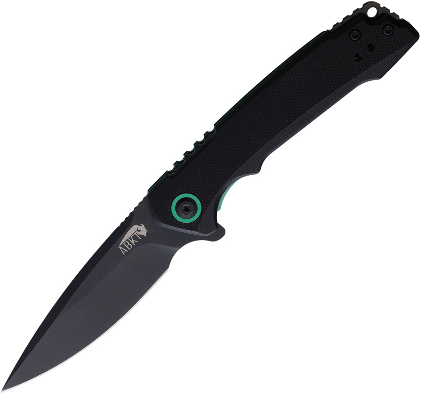 ABKT TAC AB Elite Linerlock Pocket Knife Black/Green - AB1045BG