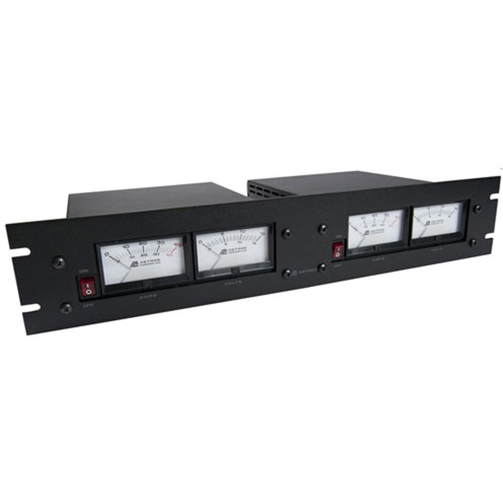 Astron SRM-25M-2 12VDC 25AMPS 19" Rack Mount Dual Switch'G Pwr/Sup W/Meters