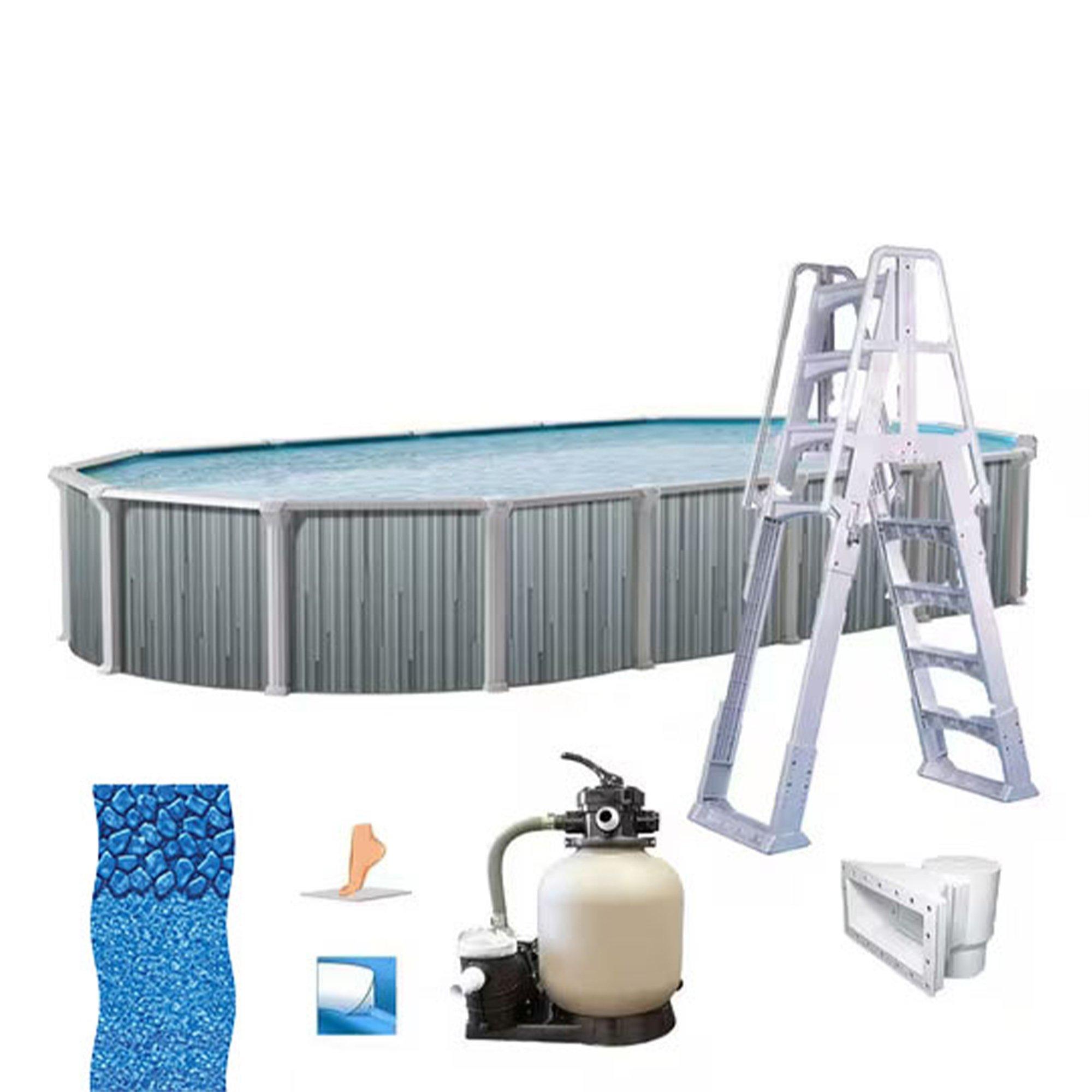 Ambassador II 18'x33' x 52" Oval Above Ground Pool Package