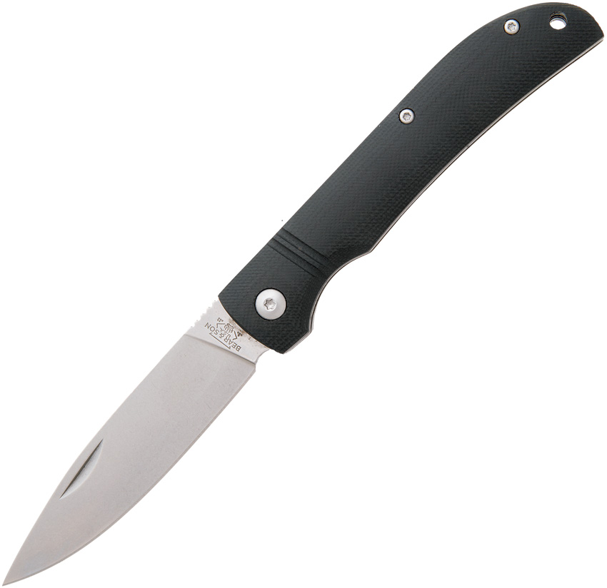 Bear & Son 4.5 Inch Black G10 Drop Point Slip Joint Pocket Knife - BC457GB