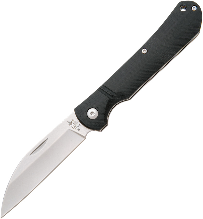 Bear & Son 4.5 Inch Black G10 Wharncliff Slip Joint Pocket Knife - BC484GB