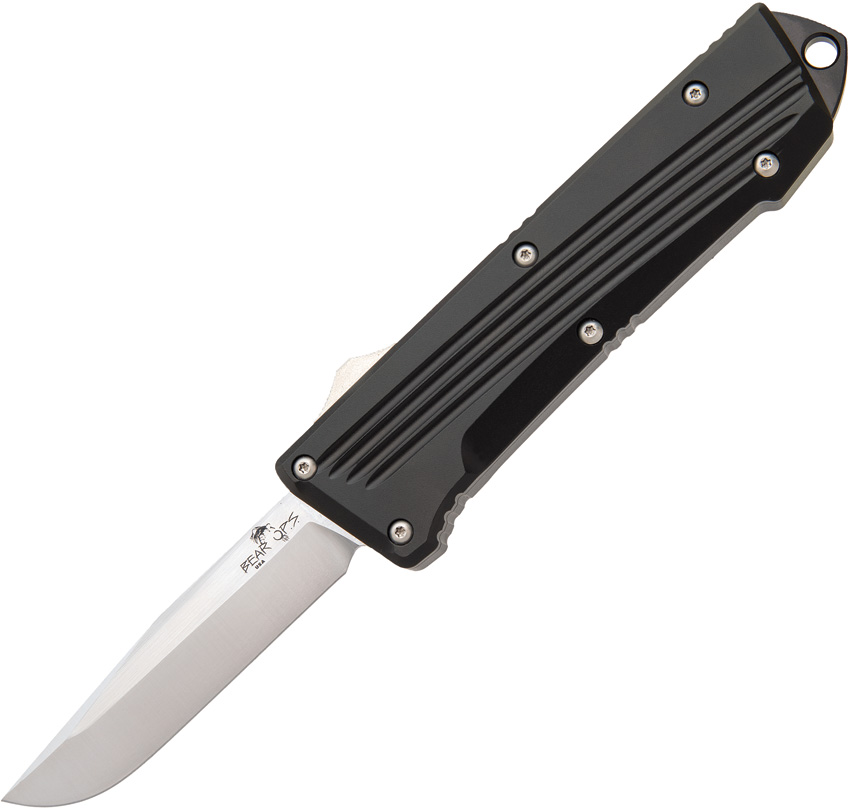 Bear & Son Automatic Pocket Knife Double Clutch 4.5 Inch - BCOTF400ALBKS