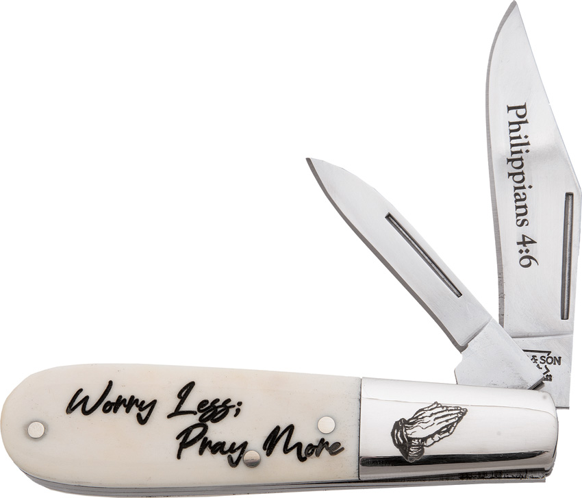 Bear & Son Barlow Pocket Knife White Smooth Bone - BCWSB281