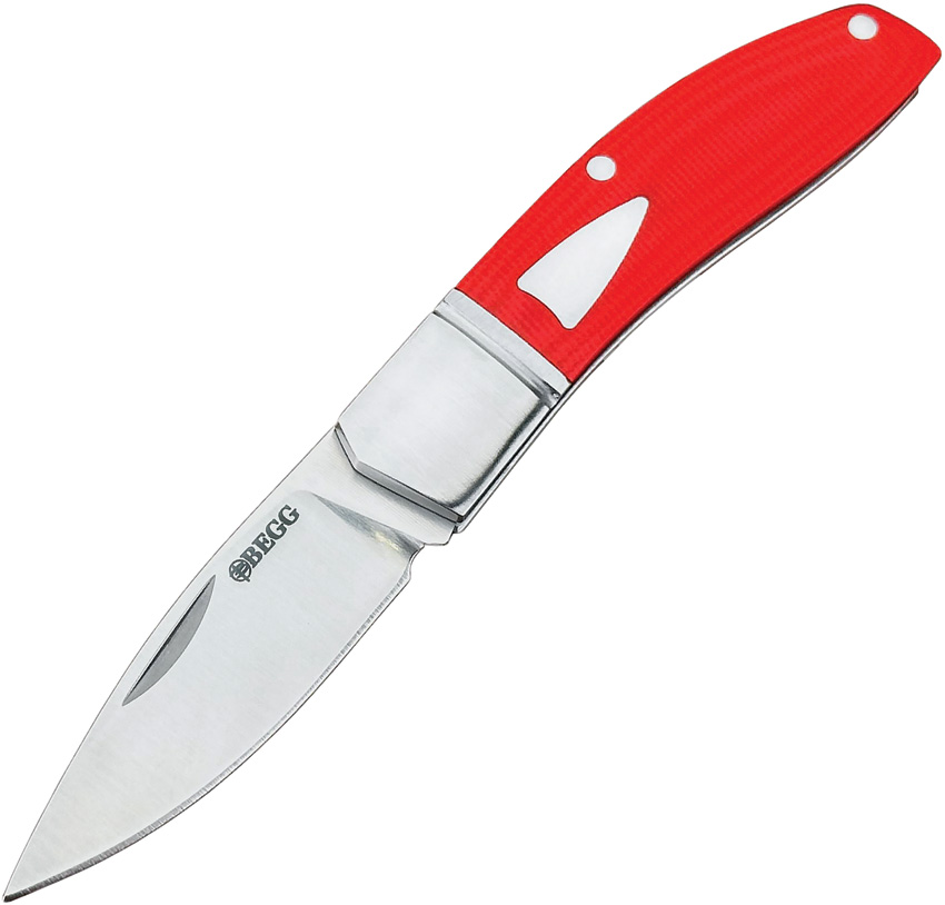 Begg Drop Point Miniature Slip Joint Pocket Knife Red G10 - BG044