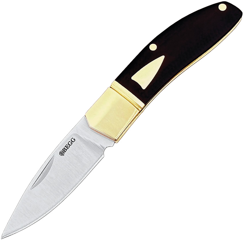 Begg Drop Point Miniature Slip Joint Pocket Knife Black/Gold - BG045