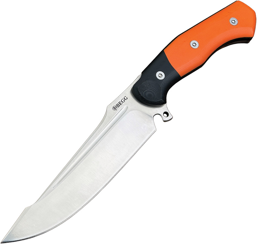 Begg Alligator Fixed Blade Knife Orange & Black G10 - BG049