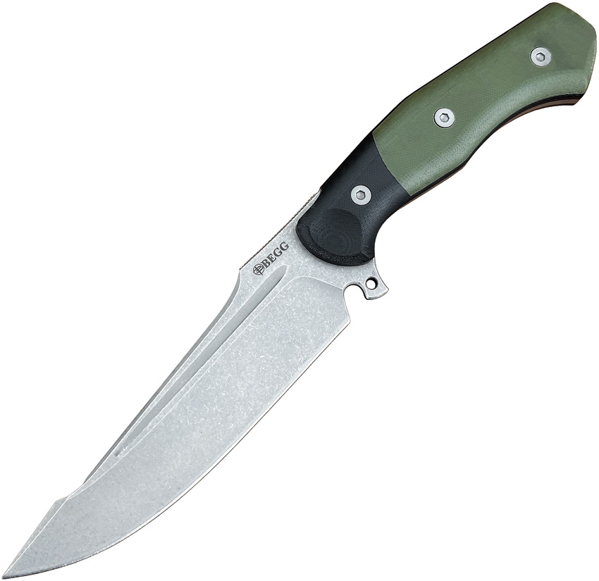 Begg Alligator Fixed Blade Knife Green & Black G10 - BG050