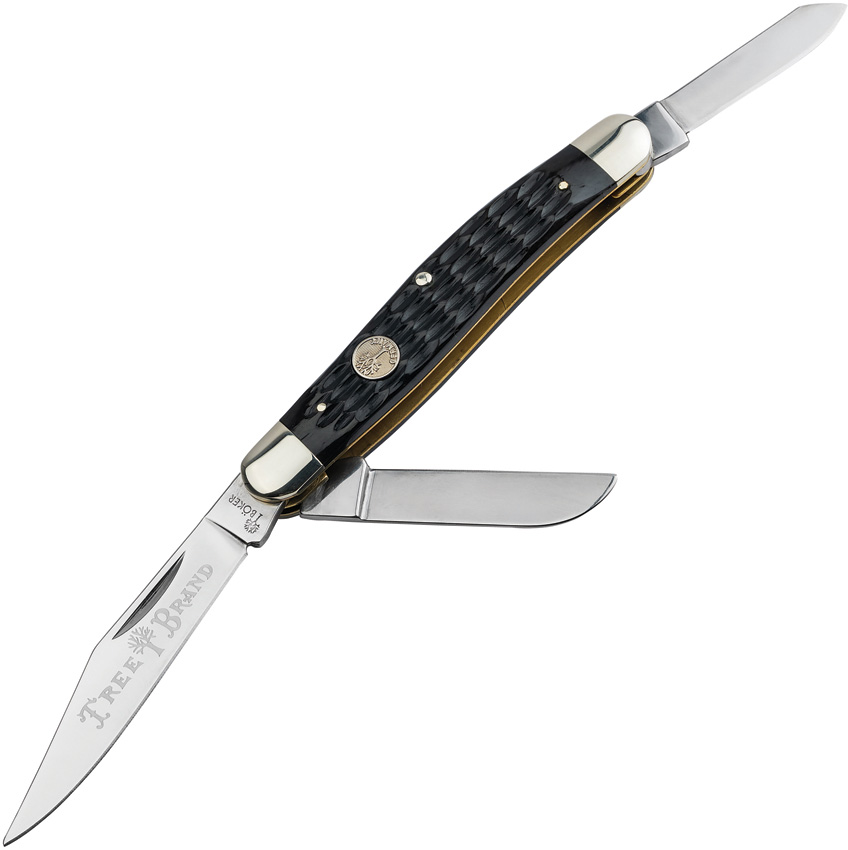 Boker Large Stockman Pocket Knife Jig Black Bone - BO110856