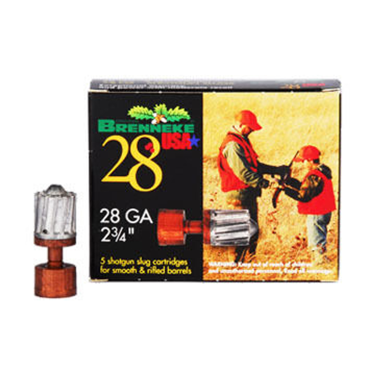 Brenneke USA 28 GA 2-3/4" 5/8 oz. Slug Ammo (5)