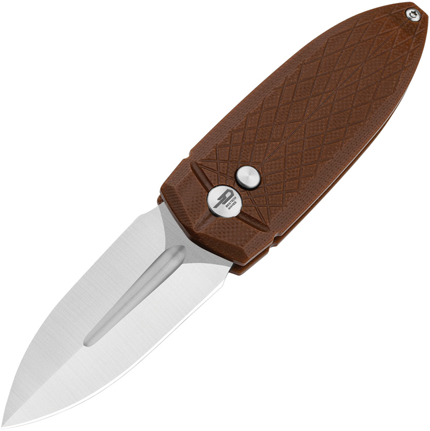 Bestech Ququ Buttonlock Pocket Knife G10 Brown - BTKG57A3