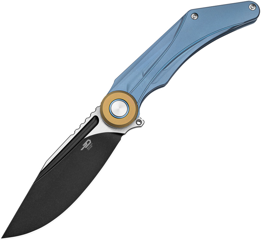 Bestech Seraph Framelock Pocket Knife Ti Blue - BTKT2403D