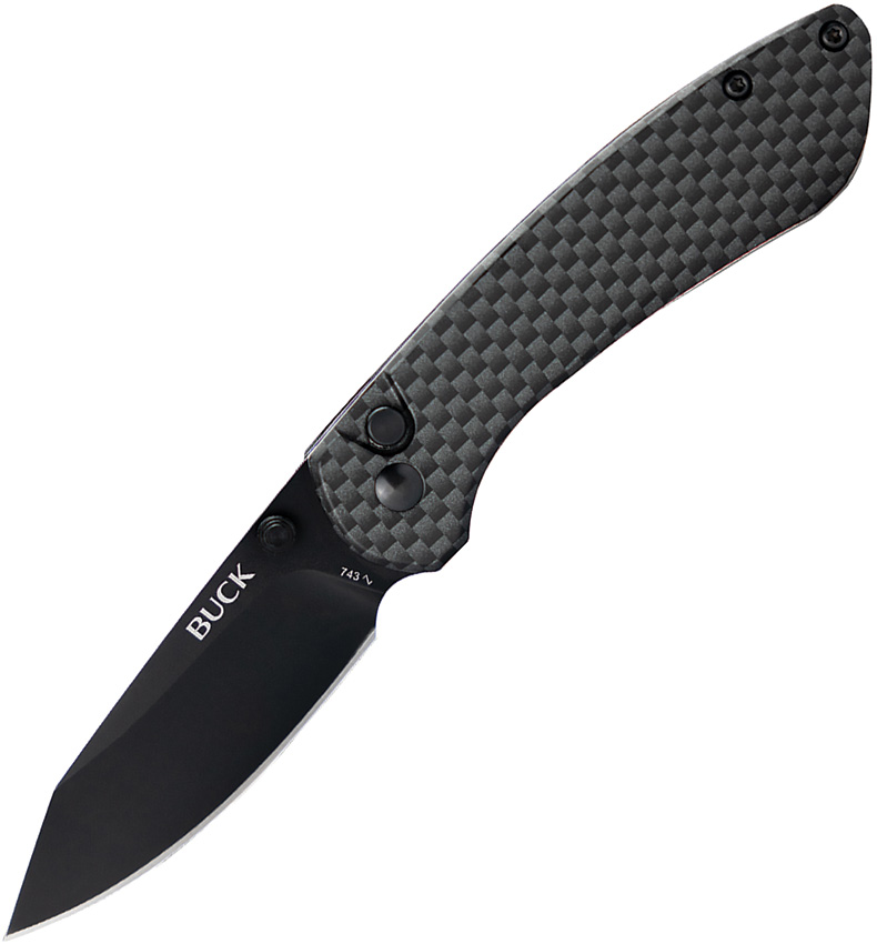 Buck Mini Sovereign Button Lock Pocket Knife Carbon Fiber - BU743CFS