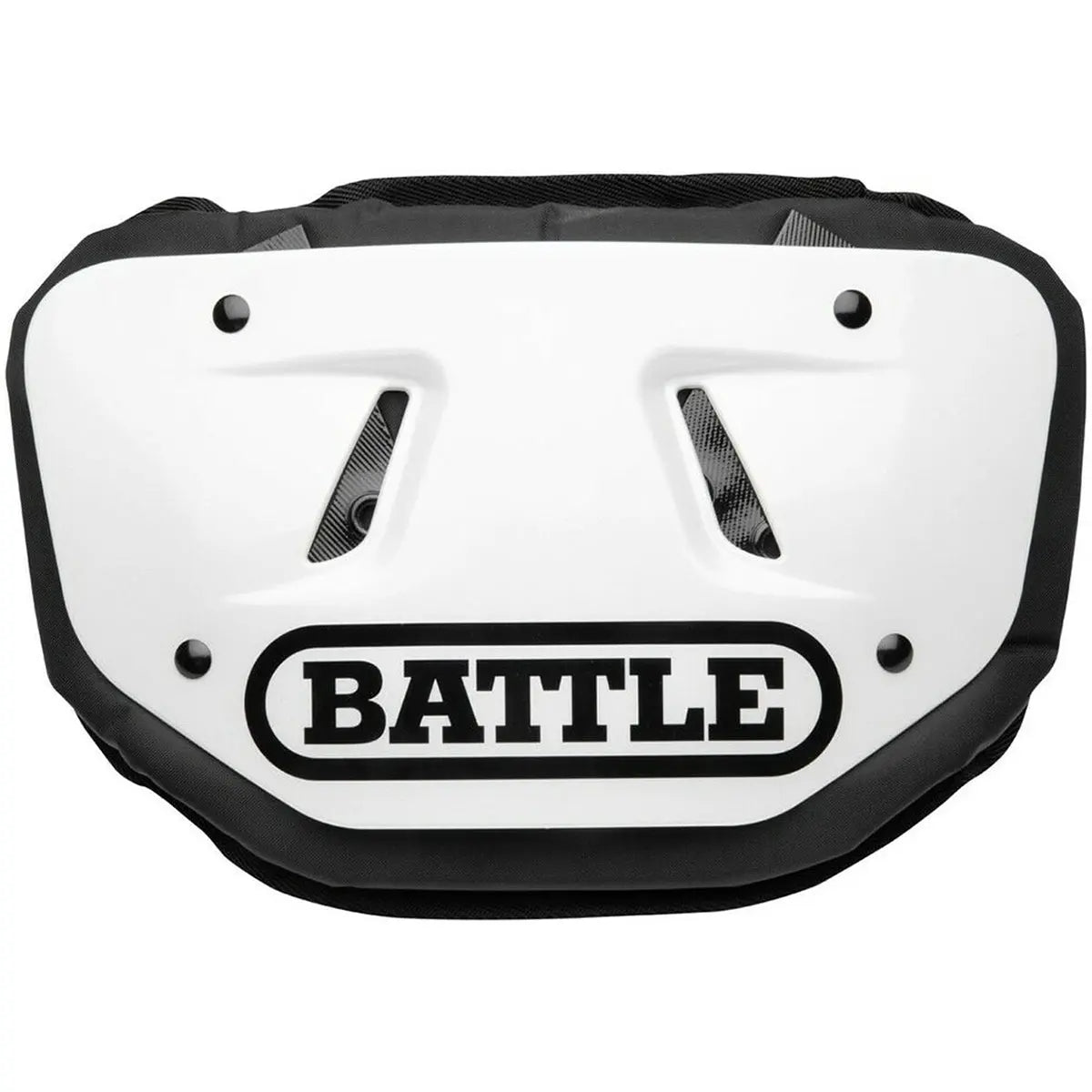 Battle Sports Chrome Protective Football Back Plate - Pearl White/Black
