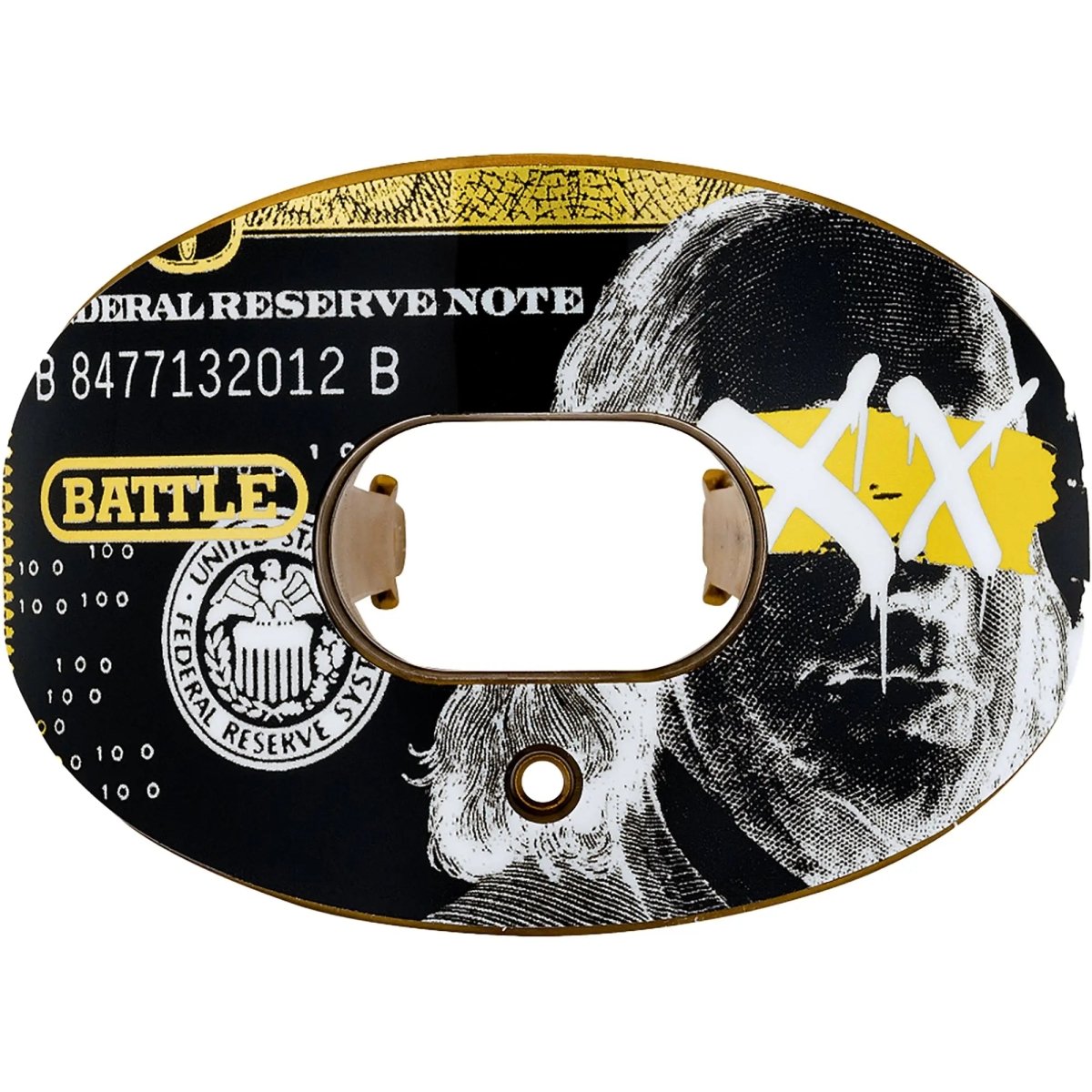 Battle Sports - "Benjamin XX" Oxygen Football Mouthguard - Black/Yellow
