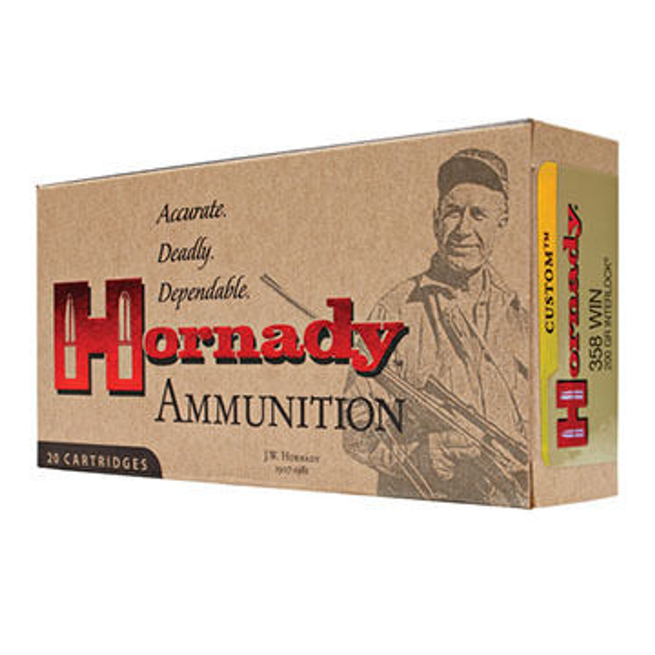 Hornady Custom 358 Winchester 200 Grain Interlock SP Rifle Ammo (20)