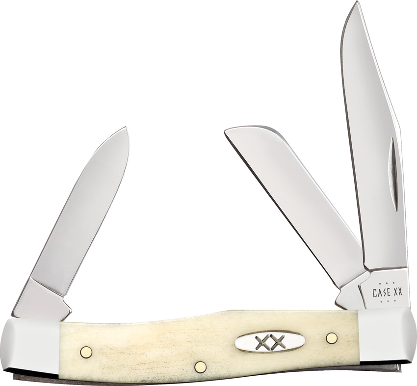 Case Cutlery Natural Bone Medium Stockman Pocket Knife - CA13311