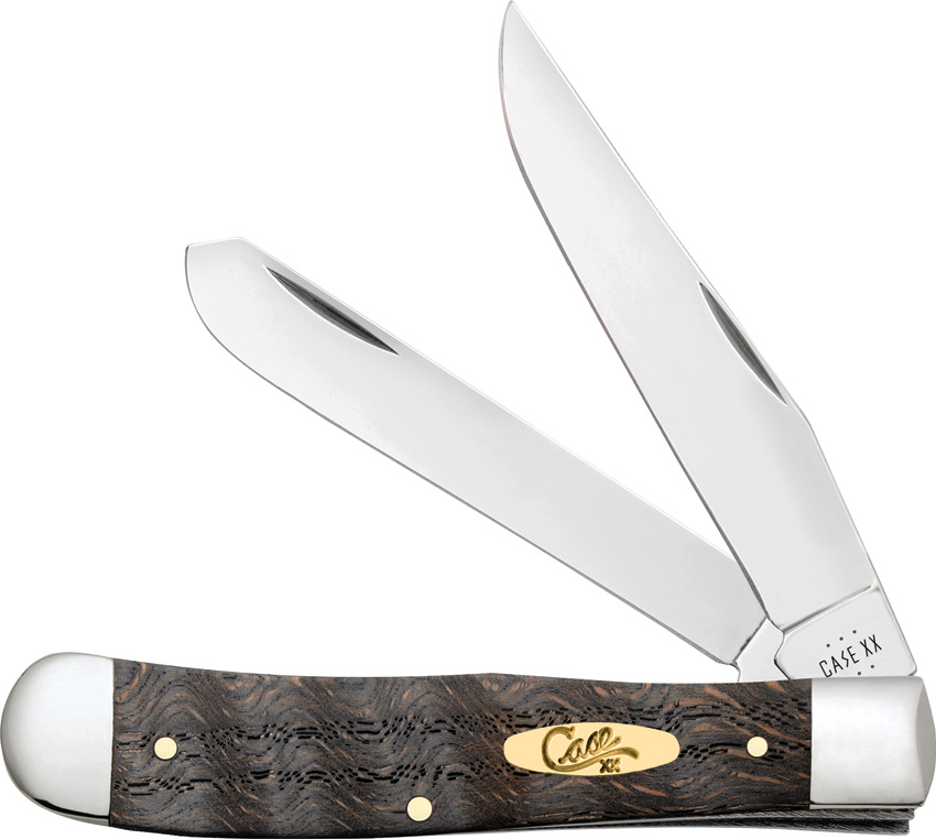 Case Cutlery Black Curly Oak Trapper Pocket Knife - CA14000