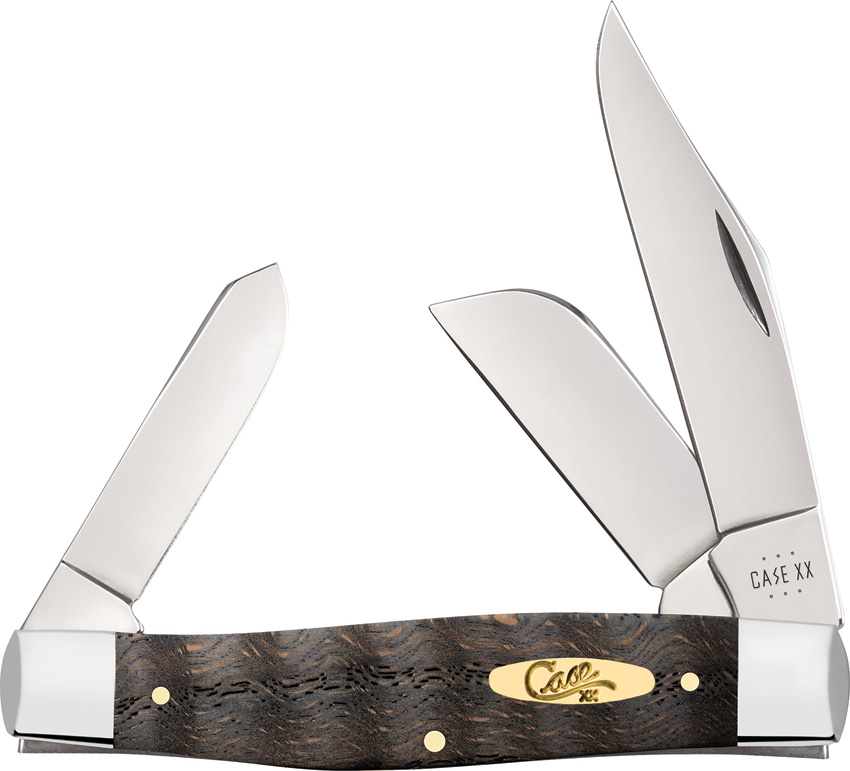 Case Cutlery Black Curly Oak Large Stockman Pocket Knife - CA14004