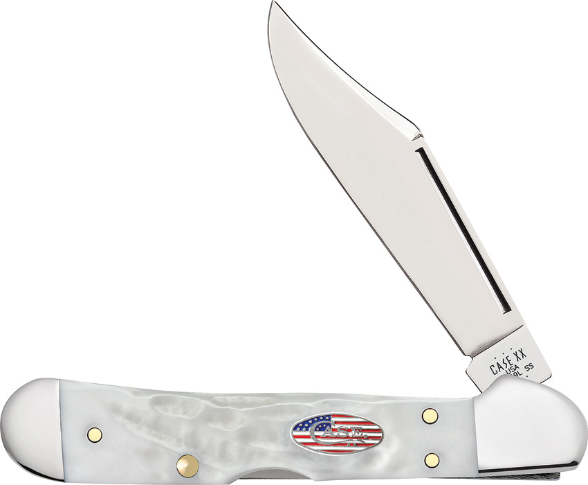 Case Cutlery Copperlock Pocket Knife White Synthetic - CA14104