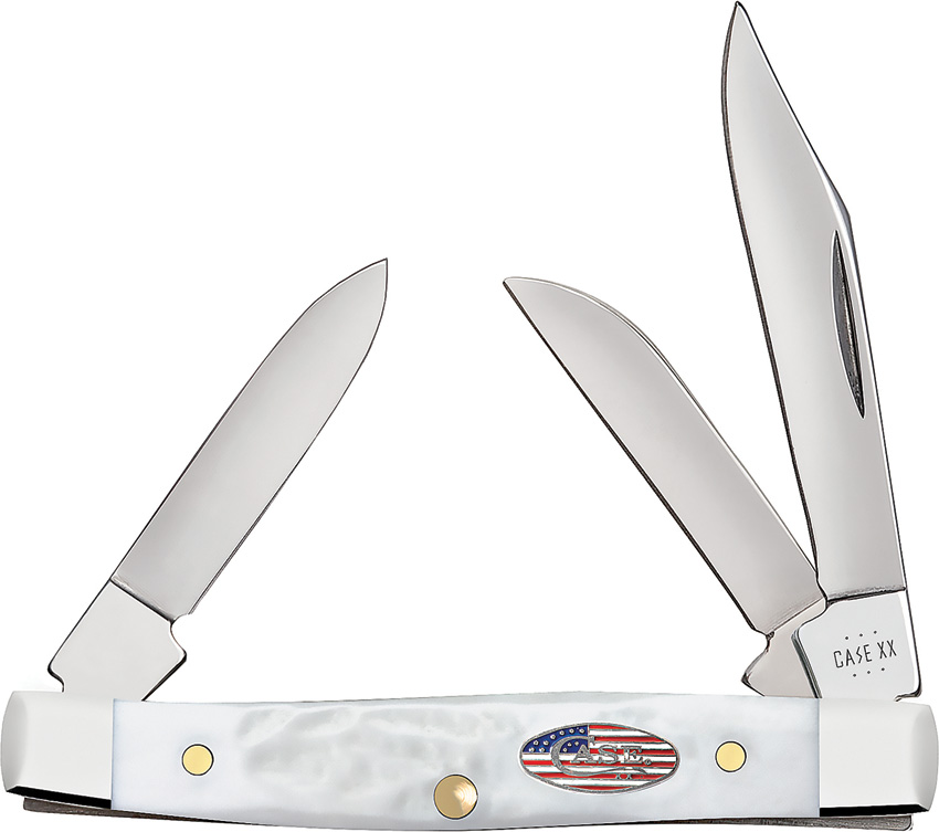 Case Cutlery Stockman Pocket Knife White Synthetic - CA14106