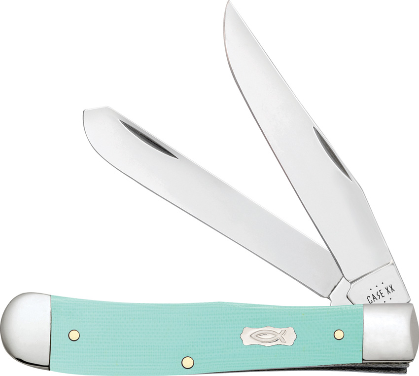 Case Cutlery Seafoam Green G-10 Trapper Pocket Knife - CA18100