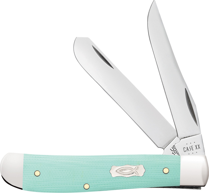 Case Cutlery Seafoam Green G-10 Miniature Trapper Pocket Knife - CA18101